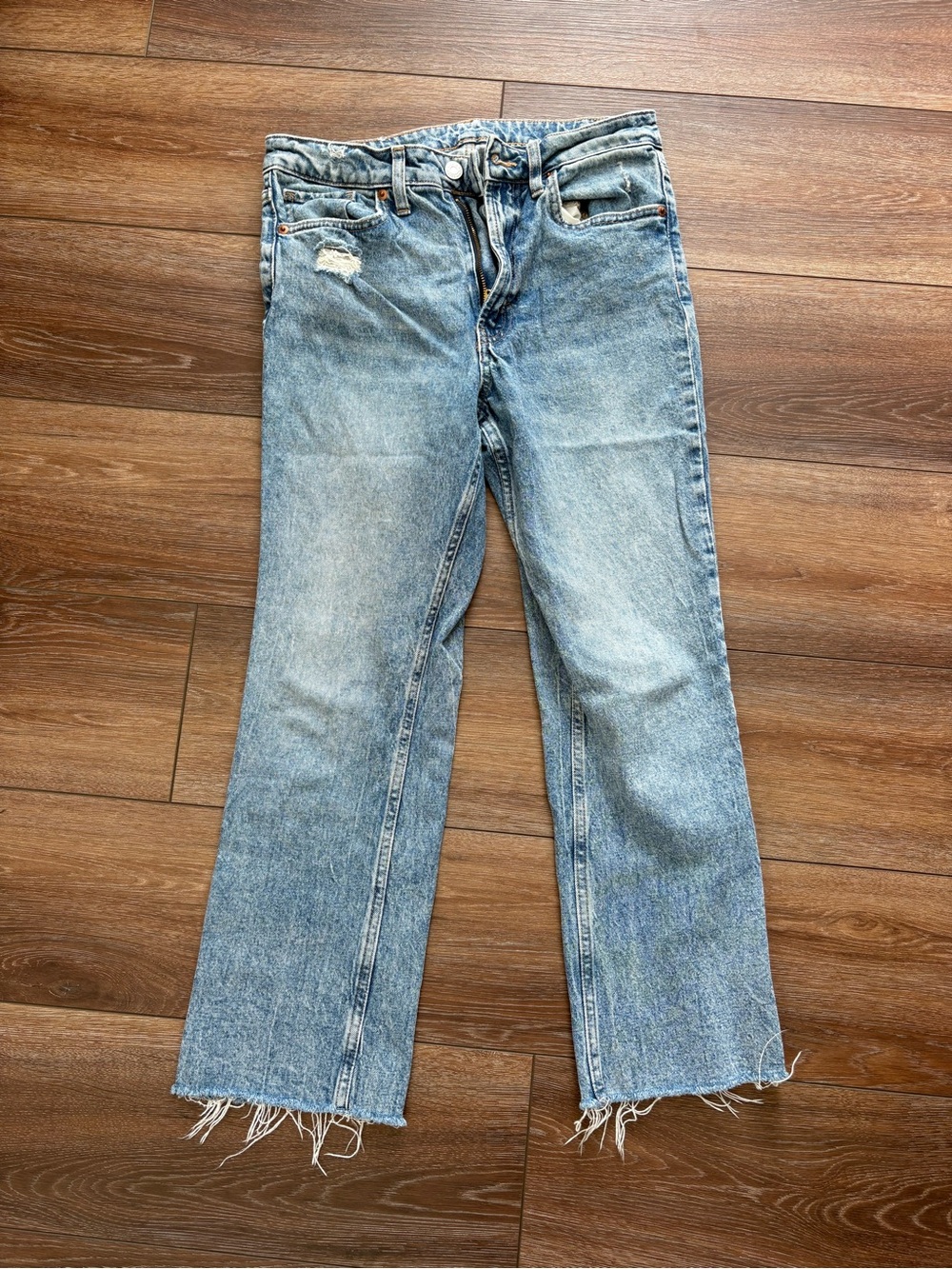 H&M Light Blue Flared Wide-Leg Jeans